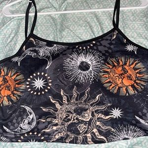 Sun and moon designed crop top